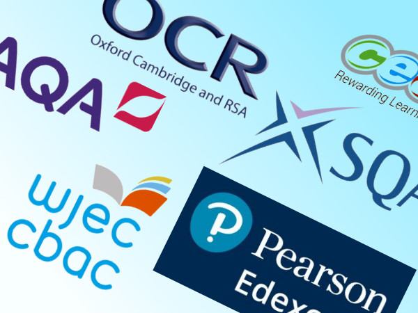 The logos of several UK exam boards